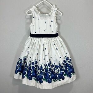 Janie and Jack special occasion dress Blue roses border floral‎